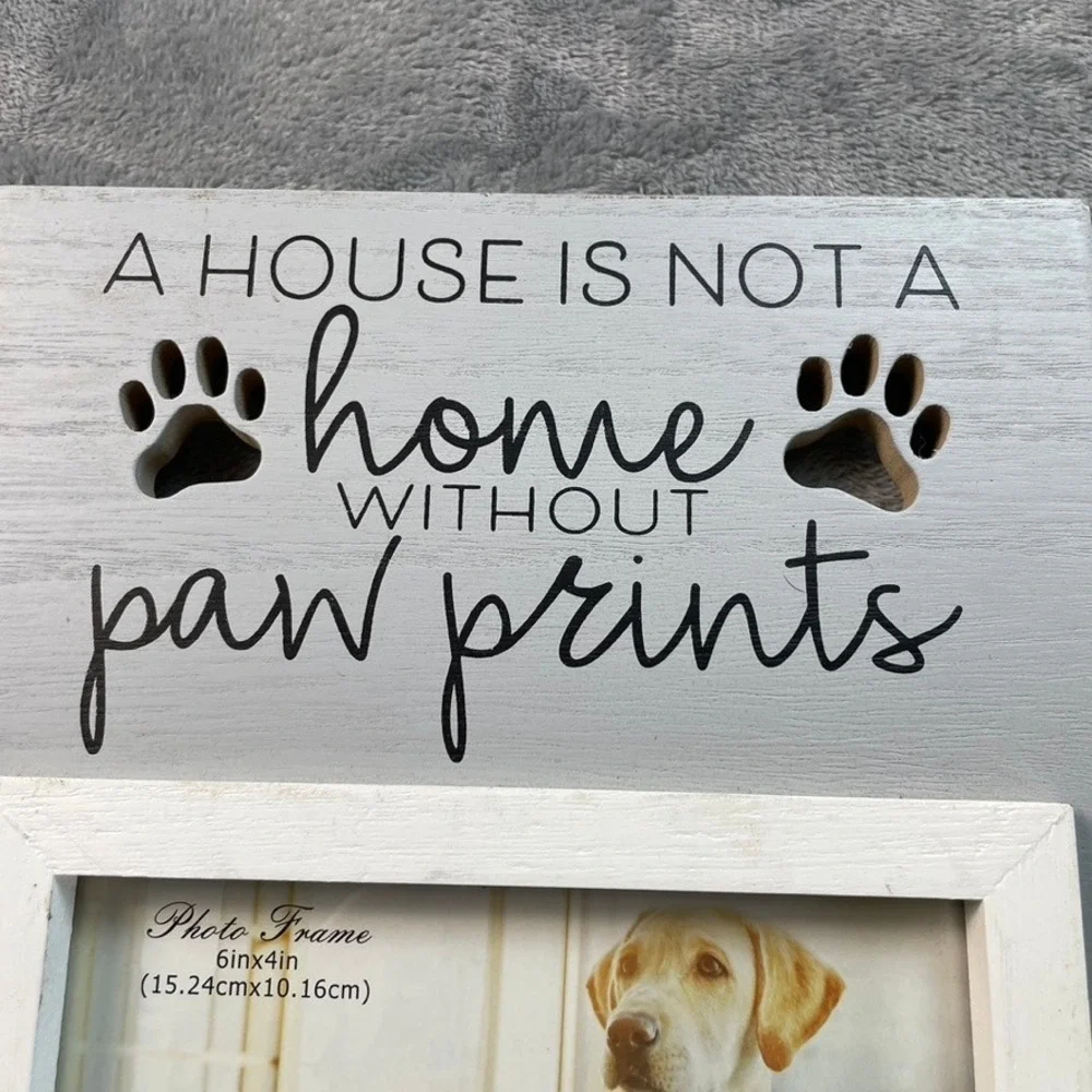 Pet Collection Gray Wood 4x6 Picture Frame A House Is Not A Home Paw Prints